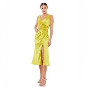 Mac Duggal  Yellow Midi Dress size 6 NWT PROM